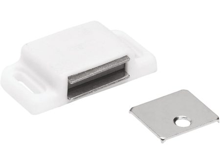 Liberty White Heavy-Duty Magnetic Catch with Strike (2-Count) Hot on Sale