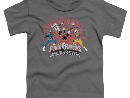 POWER RANGERS : NINJA BLAST TODDLER SHORT SLEEVE Charcoal XL (5T) Fashion