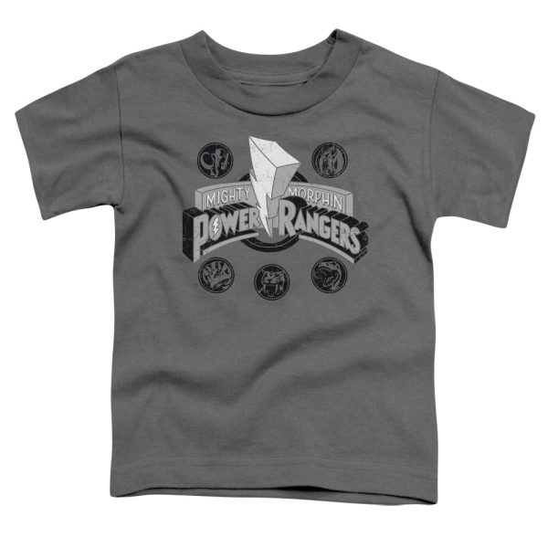 POWER RANGERS : POWER COINS TODDLER SHORT SLEEVE Charcoal XL (5T) For Discount