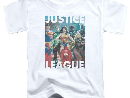 JUSTICE LEAGUE OF AMERICA : HALL OF JUSTICE S\S TODDLER TEE White LG (4T) Hot on Sale