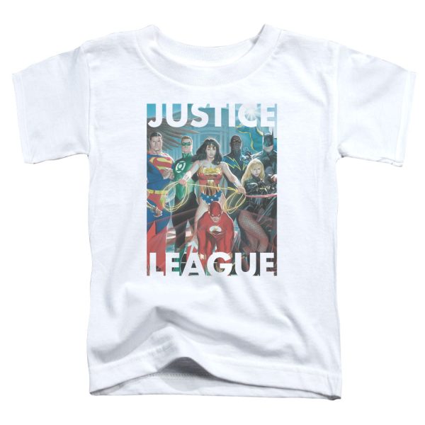 JUSTICE LEAGUE OF AMERICA : HALL OF JUSTICE S\S TODDLER TEE White LG (4T) Hot on Sale