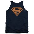 SUPERMAN : NAVY AND ORANGE SHIELD ADULT TANK NAVY XL Fashion